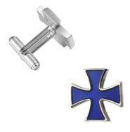 Boutons de manchette croix bleu-violet
