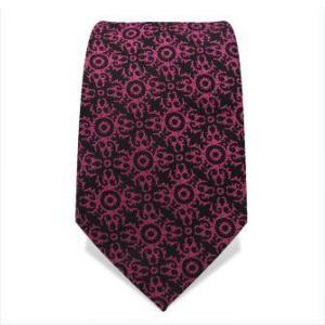 Cravate impimée rose et noir
