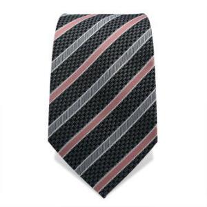 Cravate grise foncée à rayures grises et noires