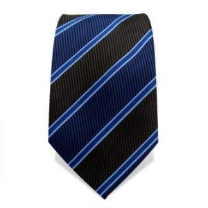 Cravate à rayures noires et bleues