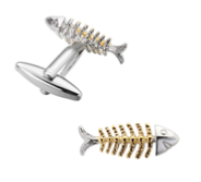 Boutons de manchette arête de poisson 