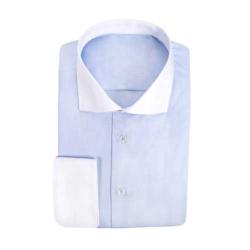 Chemise Bleu Ciel Bordure Blanche Repassage Facile