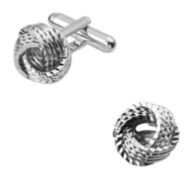 Boutons de manchette noeud de passementerie style chaine