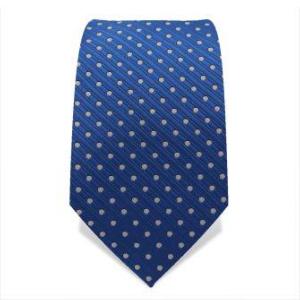 Cravate bleue à points gris
