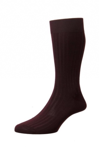 Chaussette Danvers En Coton Bordeaux