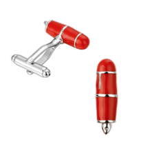 Boutons de manchette cylindre rouge