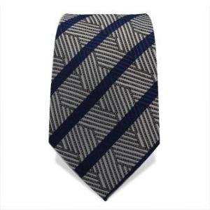 Cravate grise rayée noire