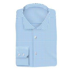 Chemise Carreau Gingham Bleu Blanc Repassage Facile