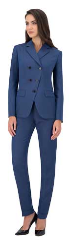 Tailleur femme classique laine bleue persan rayure bleu