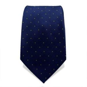 Cravate bleue à pois gris en soie