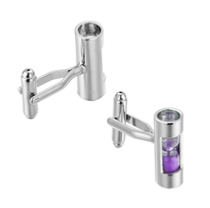 Boutons de manchette sablier violet