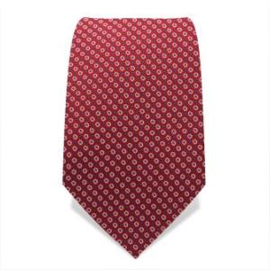 Cravate rouge à motifs bleu et blanc