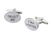 Boutons de manchette "Trust me I'm a lawyer"