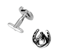 Boutons de manchette tête de cheval