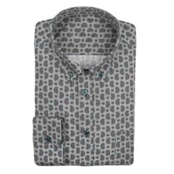 Chemise Grise Motif Provençal Repassage Facile