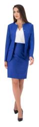 Tailleur femme classique laine bleu saphir