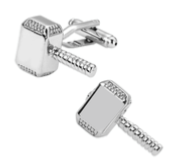 Boutons de manchette marteau gris 