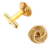 Boutons de manchette noeud de passementerie doré