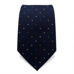 Cravate bleue à pois toute couleur