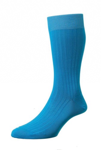 Chaussette Danvers En Coton Turquoise