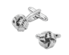 Boutons de manchette noeud de passementerie argent