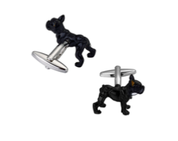 Boutons de manchette chien noir