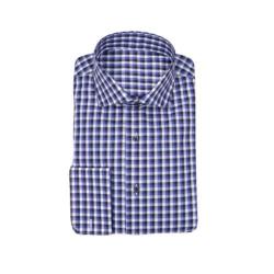 Chemise Carreau Madras Bleu Noir Repassage Facile