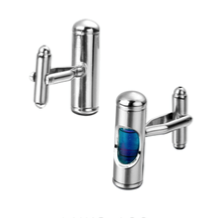 Boutons de manchette sablier bleu