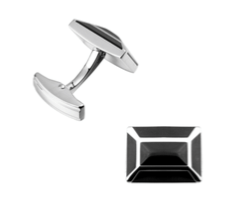 Boutons de manchette noir brillant 