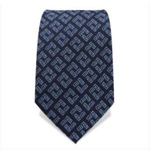 Cravate noire à motifs bleus