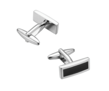 Boutons de manchette rectangle avec intérieur noir