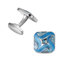 Boutons de manchette bleue
