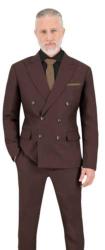 Costume Veste Classique Laine australienne superfine tissage croisé brune