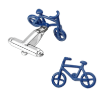 Boutons de manchette vélo bleu 