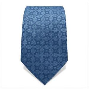 Cravate bleue avec motif fleur