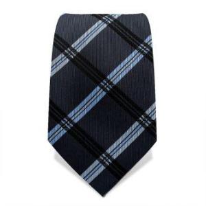 Cravate à motifs Prince de Galles bleu, gris et noir