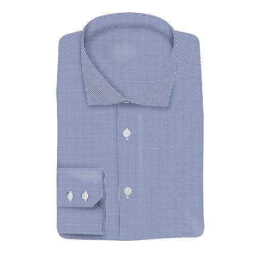 Chemise Bleu Carreau Gingham Blanc Repassage Facile