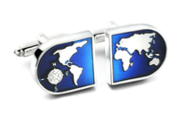 Boutons de manchette carte du monde
