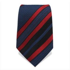 Cravate bleue nuit rayée rouge