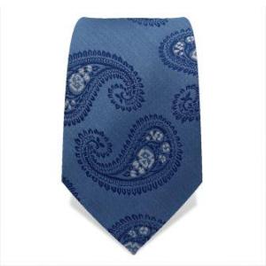Cravate bleue à motif bleu et gris