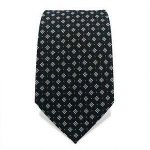 Cravate noire et grise imprimée
