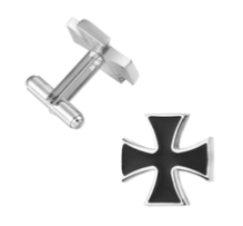 Boutons de manchette croix noir