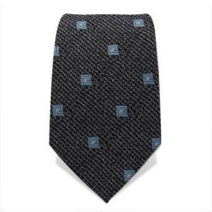 Cravate grise à pois bleus