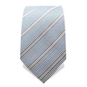 Cravate bleue rayée beige