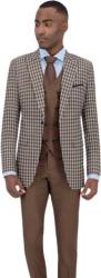 Veste Sport Laine Australienne Carreaux Marron & Bleu