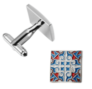 Boutons de manchette motifs multicolores