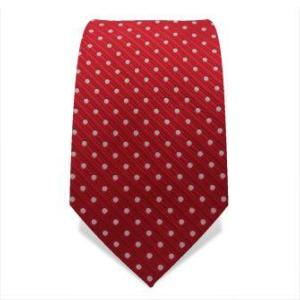 Cravate rouge à pois blancs