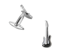 Boutons de manchette guitare noir 