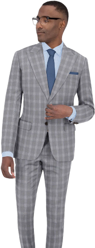 Costume sur mesure en flanelle gris