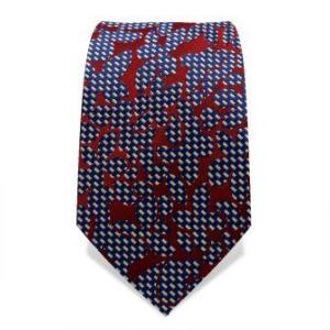 Cravate imprimée rouge et bleu